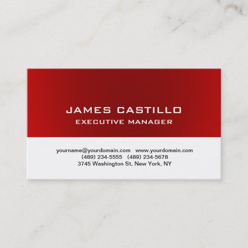 Stylish Red White Unique Modern Professional Business Card