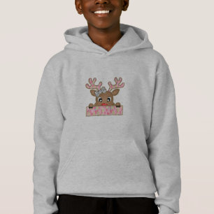 Stylish Reindeer with Pink and Gold Vibes Hoodie
