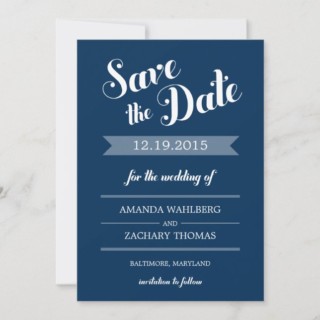 Stylish Reminder Wedding Save The Date Card (Front)