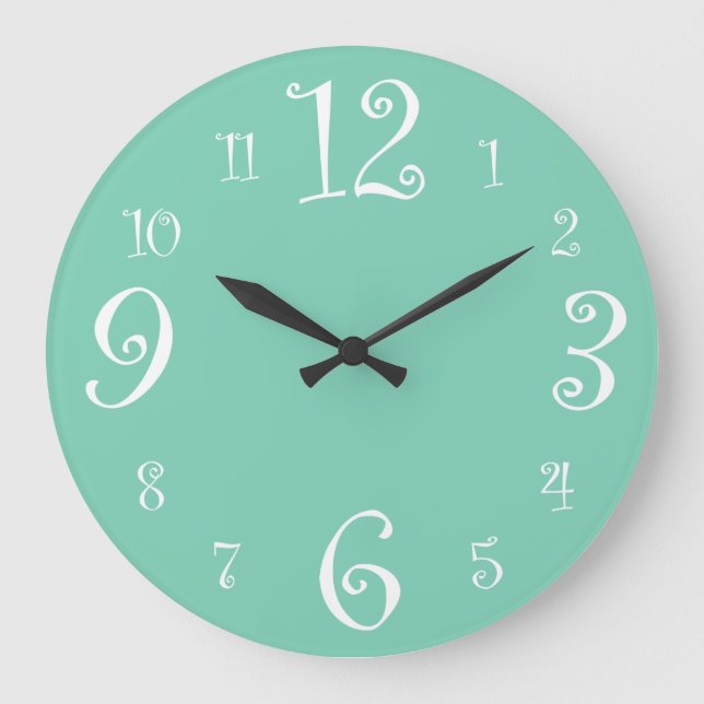 Stylish Retro 1950s Kitchen Large Clock (Front)