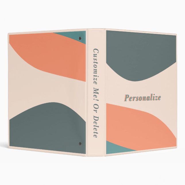 Stylish Retro Abstract Color Design Personalize 3 Ring Binder (Background)