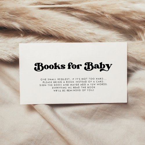 Stylish retro Baby shower book request card