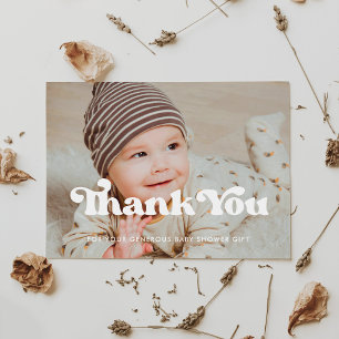 Stylish retro Baby shower thank you Postcard