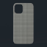 Stylish Retro Black and Gray Gingham Plaid Pattern iPhone 12 Mini Case<br><div class="desc">Stylish Retro Black and Gray Gingham Plaid Pattern Phone Case</div>