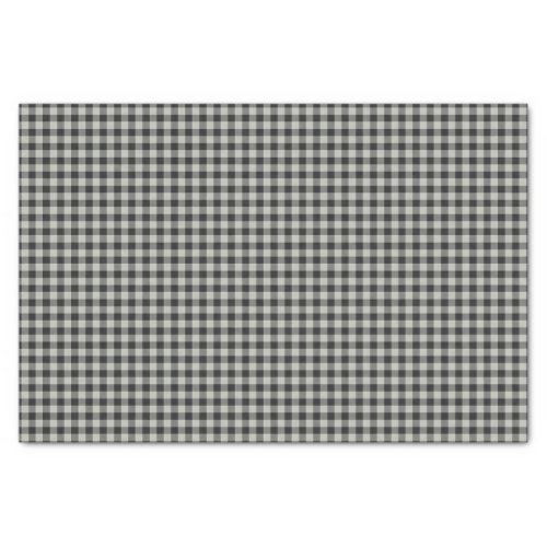 Stylish Retro Black and Gray Gingham Plaid Pattern Tissue Paper