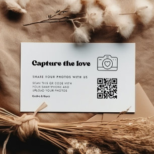Stylish retro black & white Capture the love Enclosure Card