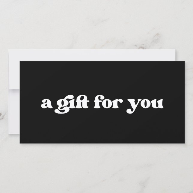 Stylish retro black & white Gift certificate (Front)