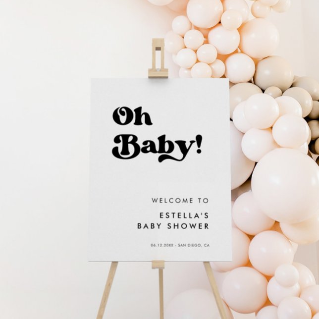 Stylish retro black & white Oh Baby Foam Board (Creator Uploaded)