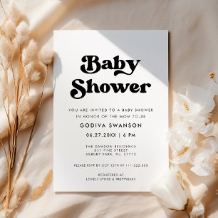 Stylish retro black & white wedding Baby Shower Invitation