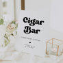 Stylish retro black & white wedding Cigar Bar Pedestal Sign