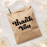 Stylish retro black & white wedding favor bag<br><div class="desc">A retro chic theme: adopt this slightly vintage and stylish typographic design for your wedding stationery,  with a classic black and white theme. Fully customizable text,  colors and backgrounds.</div>