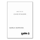 Stylish retro black & white wedding place card