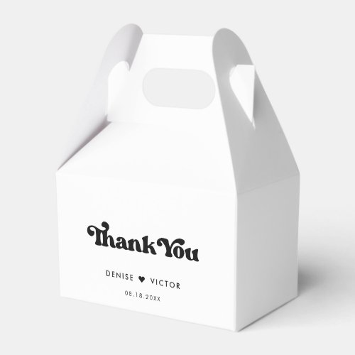 Stylish retro black  white wedding Thank you Favor Boxes