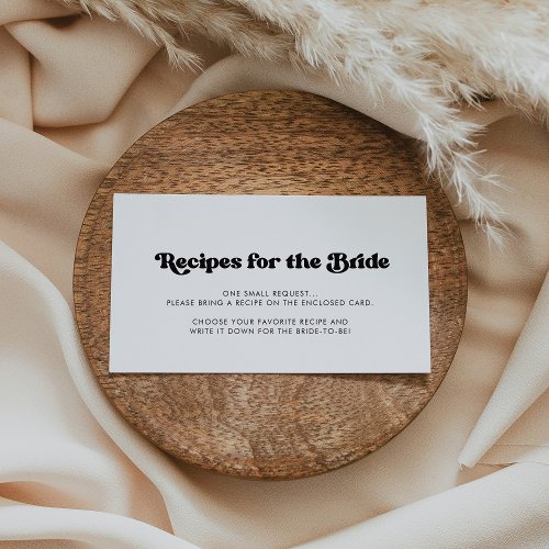 Stylish retro Bridal shower Recipe request card