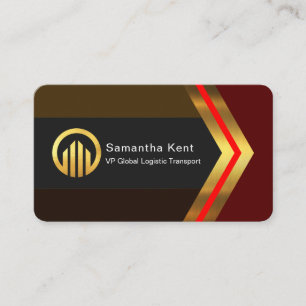 Stylish Retro Brown Shades Gold Arrow CEO Business Card