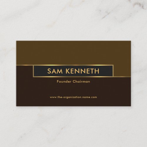 Stylish Retro Brown Shades Gold Box Founder CEO Business Card