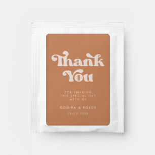 Stylish retro Brown sugar custom Thank you Tea Bag Drink Mix