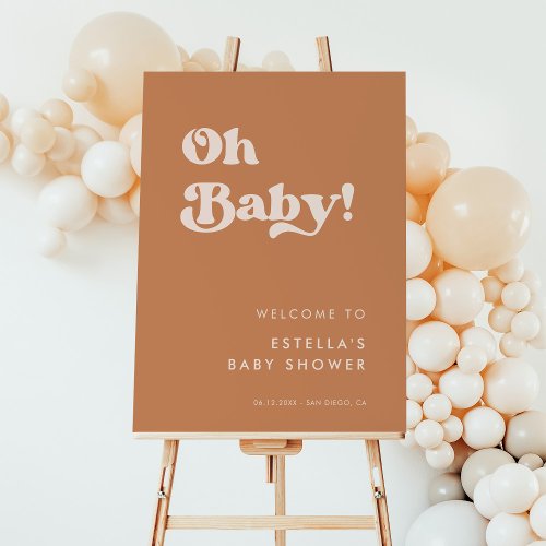 Stylish retro Brown sugar Oh Baby Foam Board