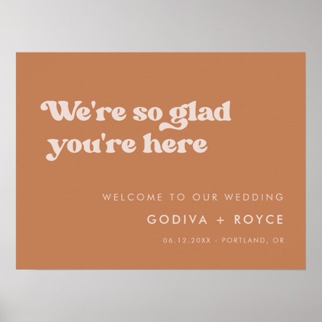 Stylish retro Brown sugar So glad you're here Poster (Front)