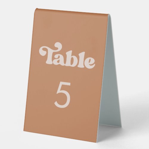 Stylish retro brown sugar Table number Table Tent Sign