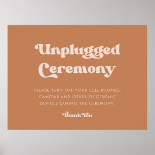 Stylish retro Brown sugar Unplugged ceremony Poster