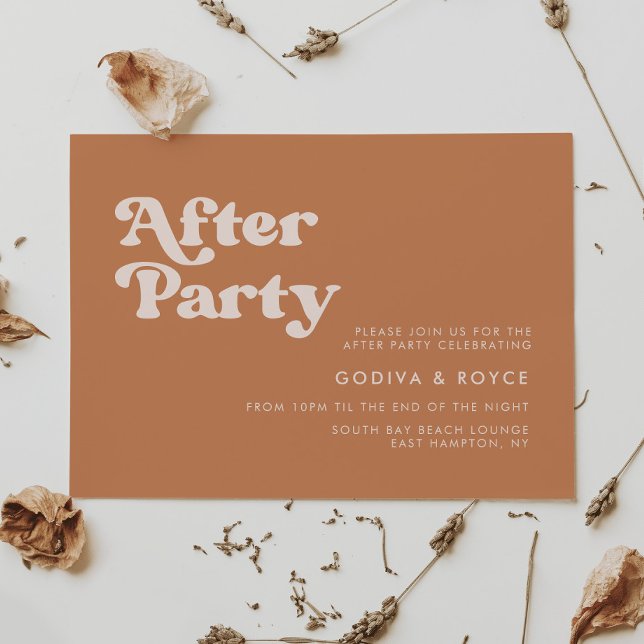 Stylish retro brown sugar Wedding After party Invitation (Creator Uploaded)
