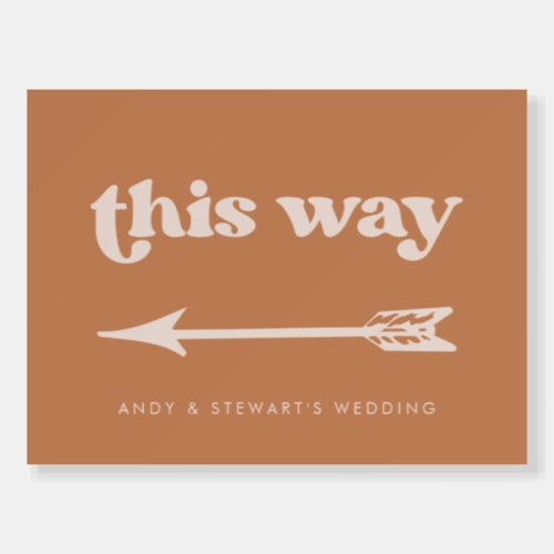 Stylish retro Brown sugar Wedding Direction Foam Board