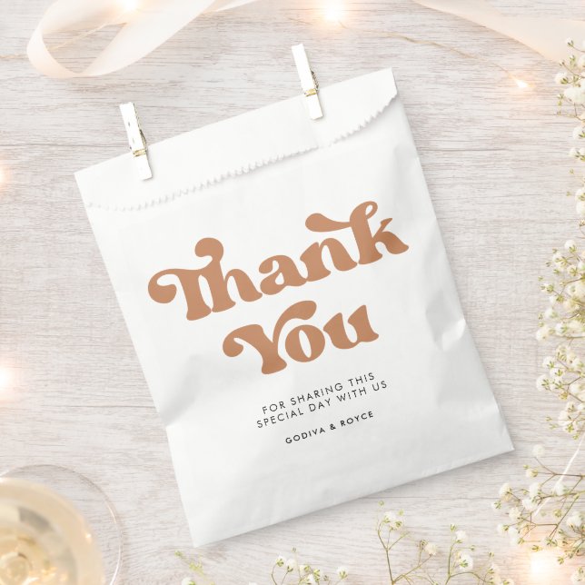 Stylish retro Brown sugar Wedding Favor Bag (Clipped)