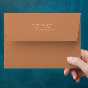 Stylish retro brown sugar wedding invitation envelope
