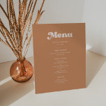 Stylish retro brown sugar wedding menu pedestal sign<br><div class="desc">A retro chic theme: adopt this slightly vintage and stylish typographic design for your wedding stationery,  with a burnt orange,  terracotta,  brown sugar & peach pink color theme. Fully customizable text,  colors and backgrounds.</div>