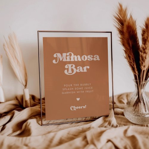 Stylish retro Brown sugar Wedding Mimosa bar sign