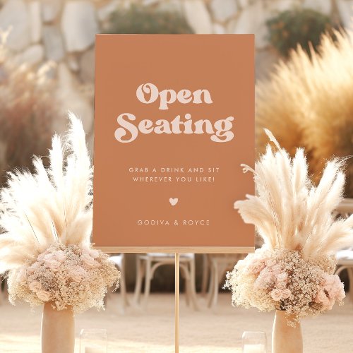 Stylish retro Brown sugar Wedding Open Seating Foam Board