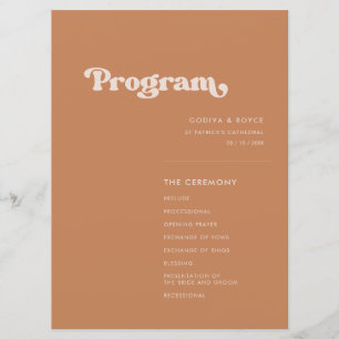 Stylish retro brown sugar wedding program