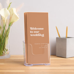 Stylish Retro Brown Sugar Wedding Program Trifold Brochure