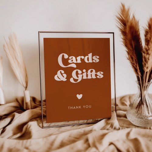 Stylish retro Burnt Orange Cards  Gifts sign