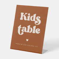 Stylish retro Burnt Orange Wedding Kids table