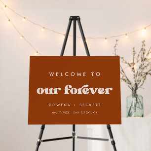 Stylish retro burnt orange Welcome to our Forever Foam Board