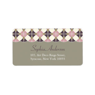 Stylish Retro Chic Art Deco Wedding Address Labels