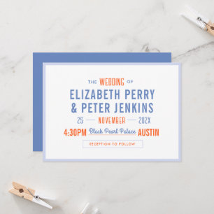 Stylish Retro Colorful Wedding Invitation