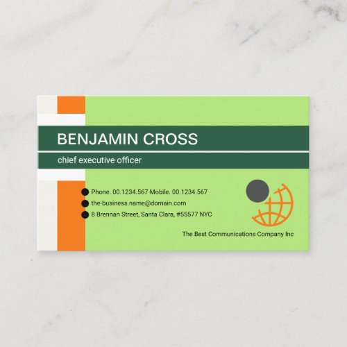 Stylish Retro Column Blocks Global Consultant Business Card