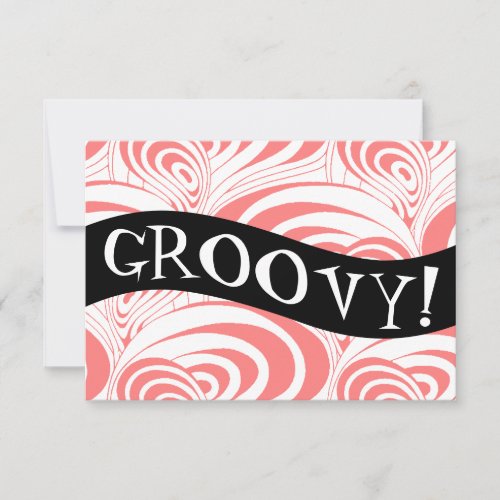 Stylish Retro Coral Galaxy Swirl Groovy Invitation