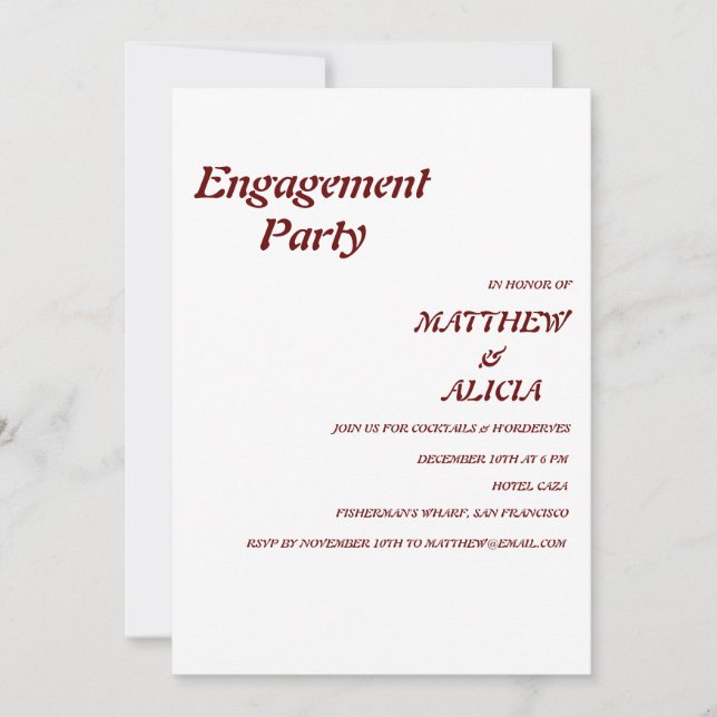 Stylish Retro Engagement party Invitation (Front)