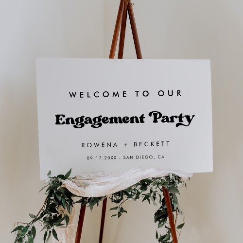 Stylish retro Engagement party welcome Foam Board