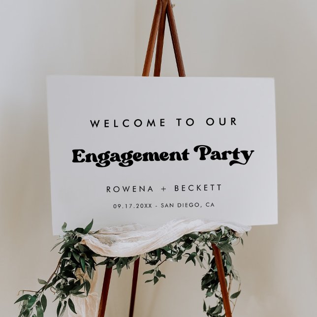 Stylish retro Engagement party welcome Sign (Creator Uploaded)