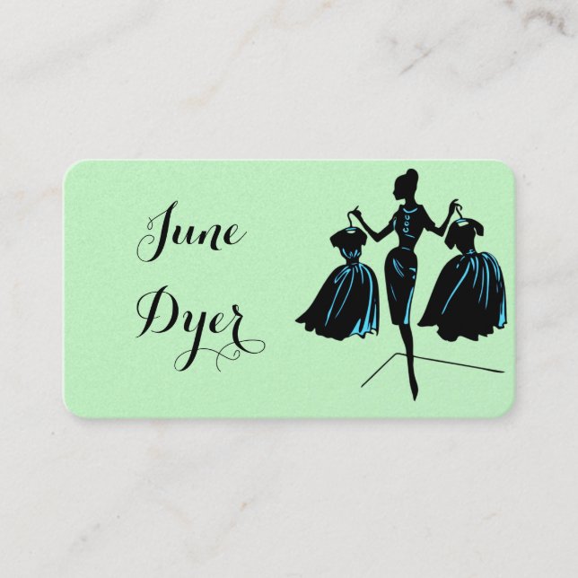 Stylish Retro Fashionista Business Cards (Front)