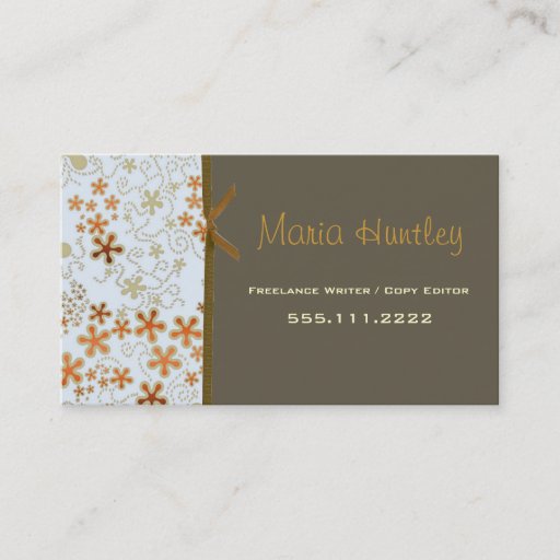 Customizable Stylish retro floral Business Card