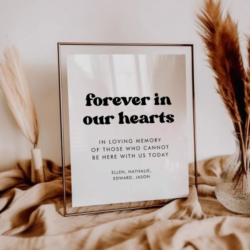 Stylish retro Forever in our hearts sign
