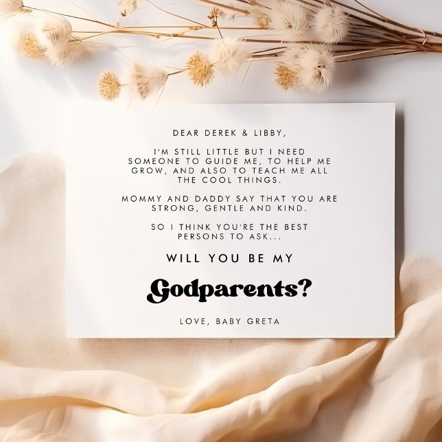 Stylish retro Godparent proposal card (Creator Uploaded)