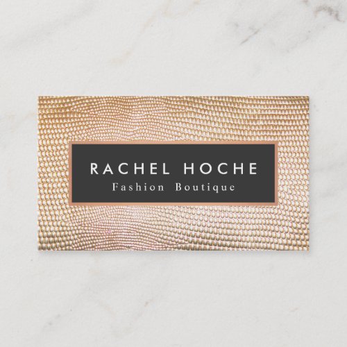 Stylish Retro Gold Snake Skin Fashion Boutique Business Card