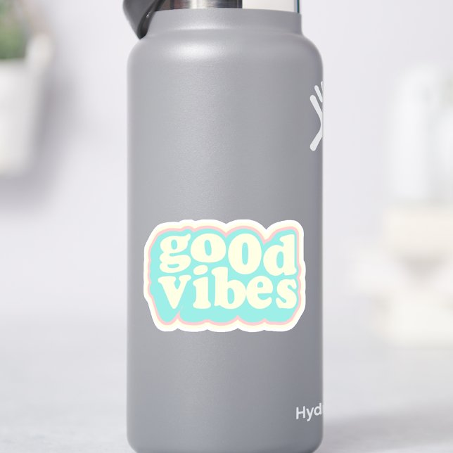 Stylish Retro Good Vibes Colorful Motivational Sticker (Creator Uploaded)